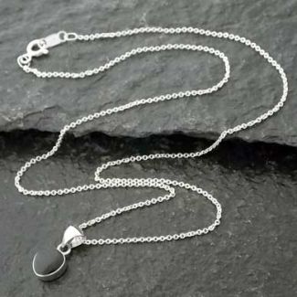 Onyx Triangulo Silver Necklace