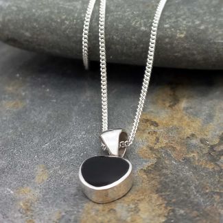 Onyx Triangulo Silver Necklace (58)