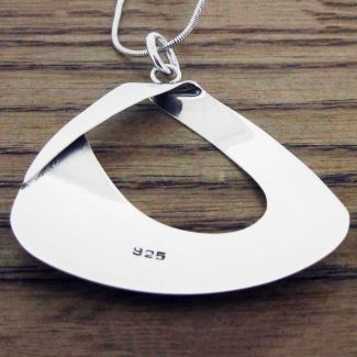 Abstracto Hammered Silver Pendant (262)