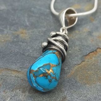 Unusual Turquoise Silver Pendant
