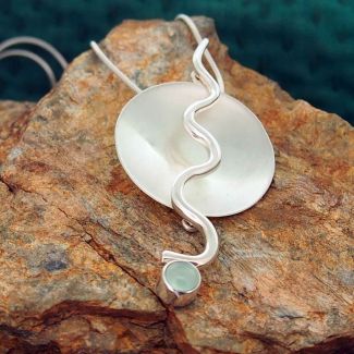 Unusual silver pendant Chalcedony Pendant