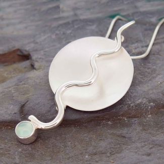 Unusual sterling silver Chalcedony necklace