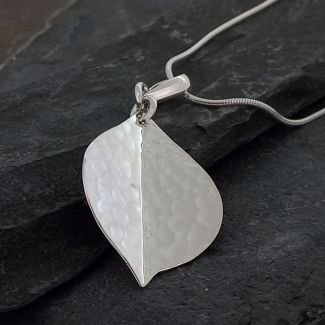 Mexican silver leaf pendant