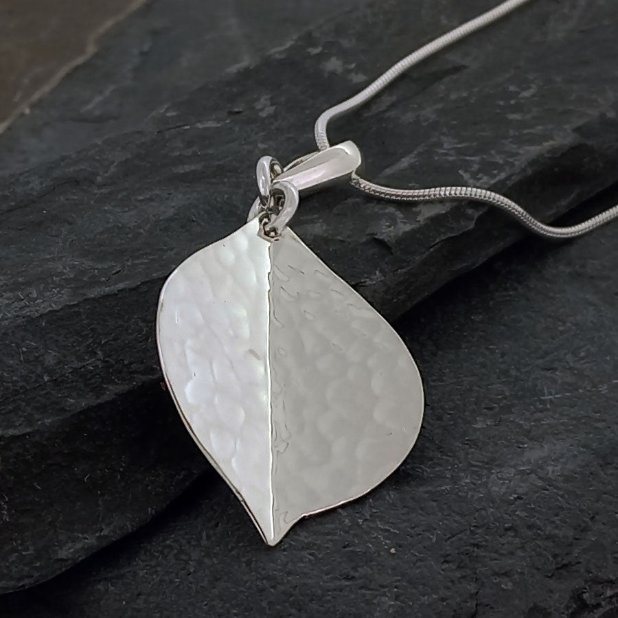Mexican silver leaf pendant