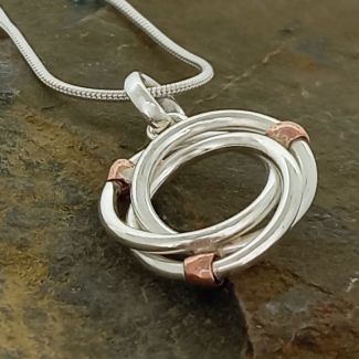 Handmade silver copper dainty pendant