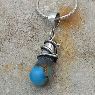 Unusual Silver Pendant with Amazonite