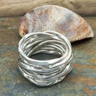 Knotted Silver Band Ring