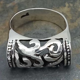 Tubo Mayan Ethnic Silver Ring