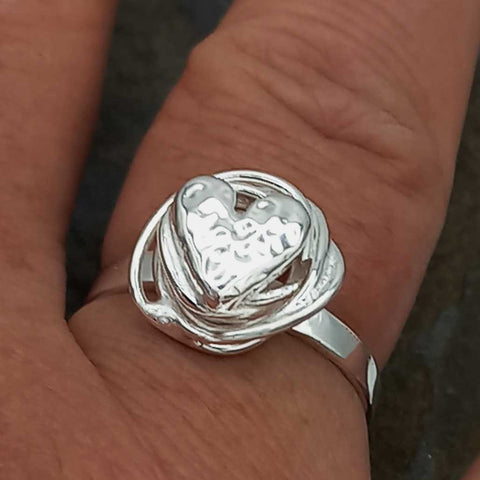 Sterling silver Mexican heart ring