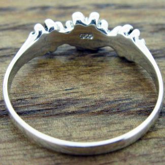 Three Flower Silver Ring (291)