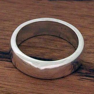 Polished chunky sterling silver band