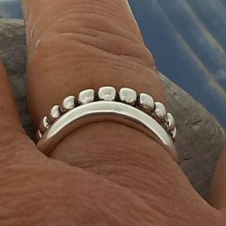 Silver ball handmade ring