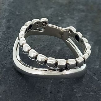 Handmade Silver ring with beads