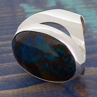 Unusual Chrysocolla Silver Ring