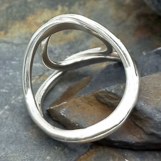 Looped Circle Silver Ring (345)