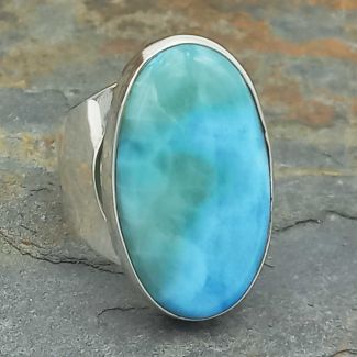 Larimar Mexican silver ring 