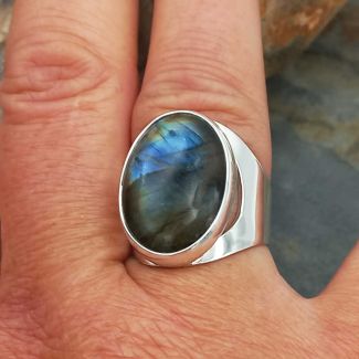 Handmade Labradorite Silver Ring