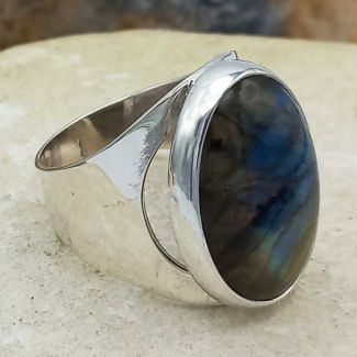 Labradorite Oval Silver Ring (2) (346)