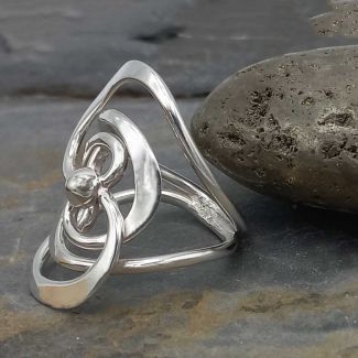 Unusual silver statement ring