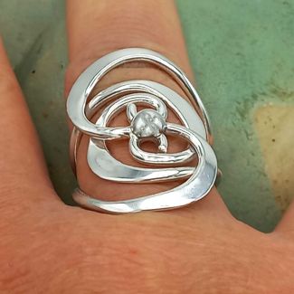 Mexican silver swirl ring