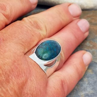 Handmade Chrysocolla Silver Ring