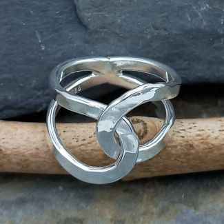 Handmade beaten silver ring