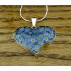 Heart Forget-me-not Silver Flower Pendant