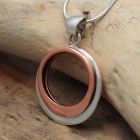 Copper Silver Entwined Circles Pendant
