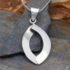 Mirrored Crescent Sterling Silver Pendant