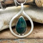 Chrysocolla Teardrop Sterling Silver Pendant