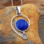 Sterling Silver Lapis Moonstone Handmade pendant