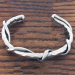 Hammered Cuff with Twisting Strands Sterling Silver Bracelet