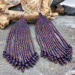 Guatemalan beaded earrings - long and dramatic