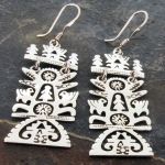 Unusual Handmade Sterling Silver Tree of Life Earrings