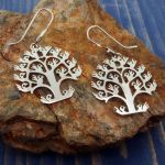 Unusual silver tree of life earrings