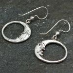 Silver Earrings with Man in the Moon