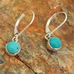 Turquoise Chunky Circles Sterling Silver Earrings