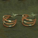 Copper Half Hoops with Silver Detail