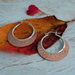 Handmade Copper & Silver Hammered Hoop Earrings