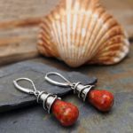 Coral Alambres Sterling Silver Earrings