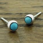Turquoise 4mm silver stud earrings
