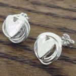 Knotted Heart Sterling Silver Stud Earrings