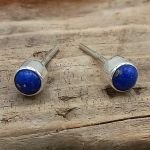 Small Lapis Lazuli sterling silver studs