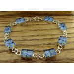 Rectangle Forget-me-not Sterlng Silver Flower Braclet