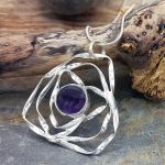 Amethyst Sterling Silver Squiggle Pendant