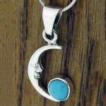 Turquoise Moon Silver Pendant