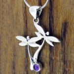 Sterling silver dragonflies with Amethyst necklace