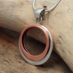 Copper Silver Entwined Circles Pendant