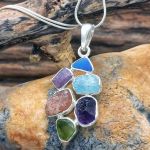 Multi-stone Chunky Sterling Silver Pendant