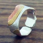 Copper & Brass Rainbow Silver Ring